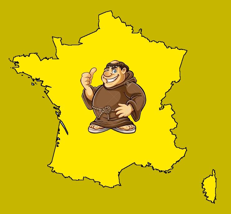 Carte de France des Monuments Religieux.